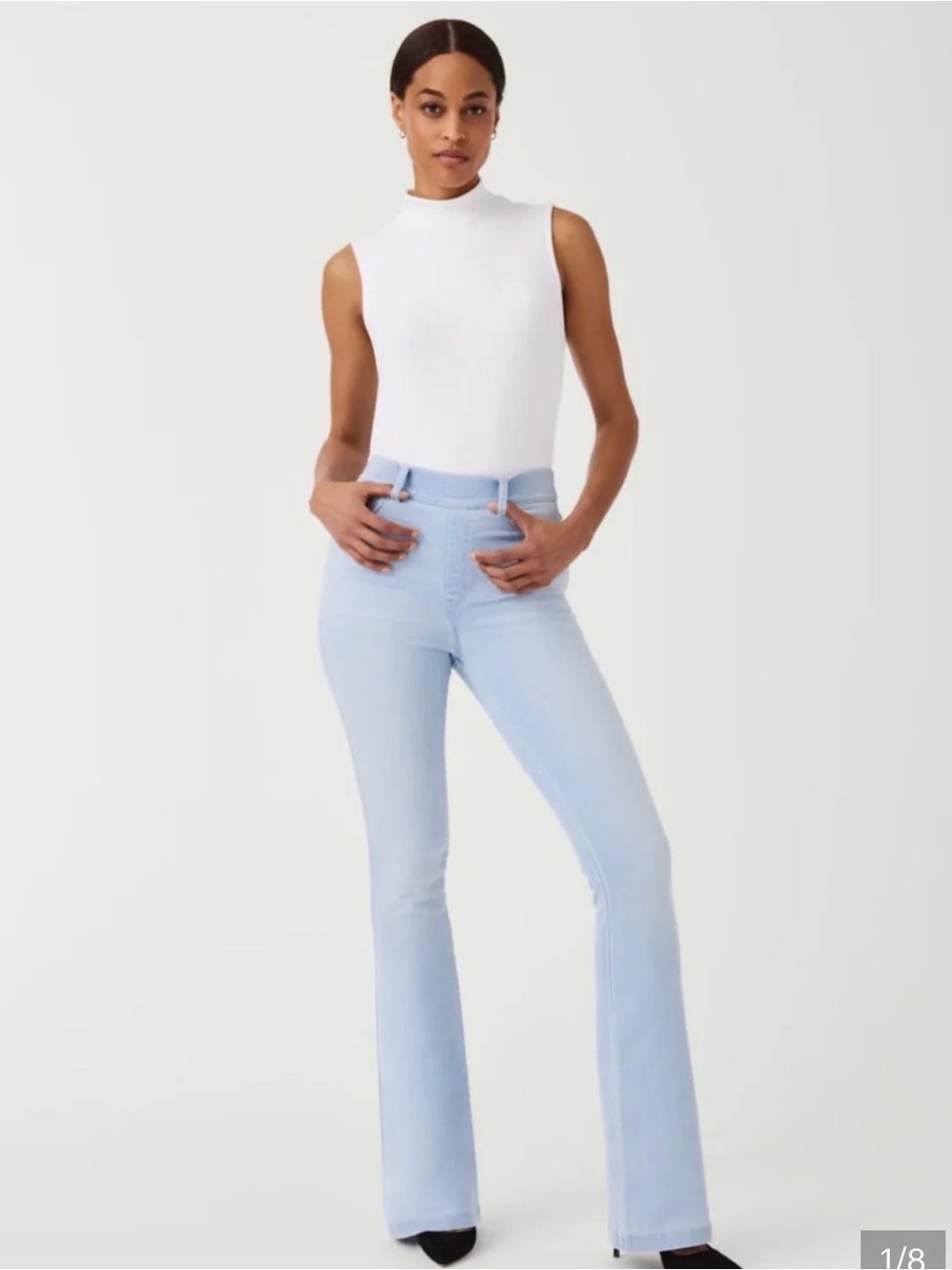 SPANX Light Blue Boot Cut Jeans for Women